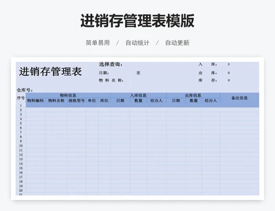 进销存管理表模版