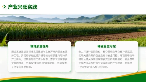 绿色简约风乡村农业工作总结PPT模板