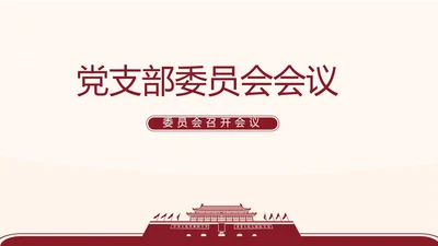 红色简约党支部委员会会议总结PPT