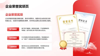 红色商务风荣誉奖项页