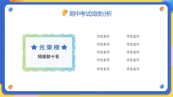 黄蓝双色3D立体卡通儿童家校协力共育未来初中家长会PPT