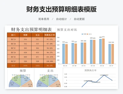财务支出预算明细表模版