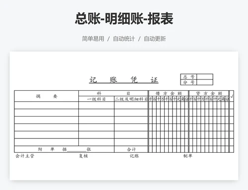 总账-明细账-报表