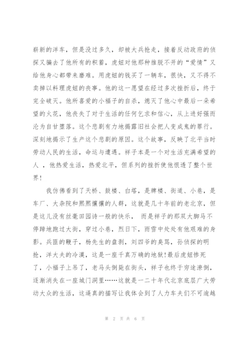 骆驼祥子读书笔记读后感大全.docx