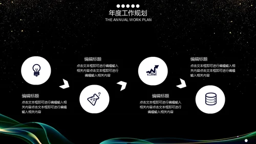 抽象曲线金粉质感商务报告通用PPT模板