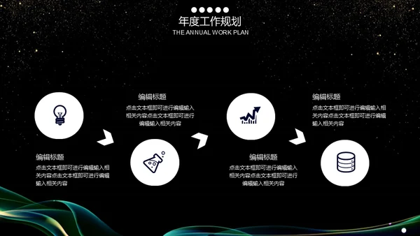 抽象曲线金粉质感商务报告通用PPT模板