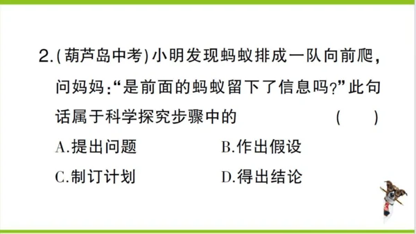 【掌控课堂-创优作业】人教版生物七(上)第一单元 第二章 了解生物圈 微专题一 科学探究 (课件版)