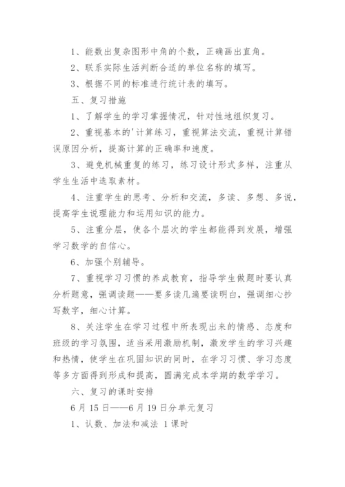 二年级数学下册期末复习计划_1.docx