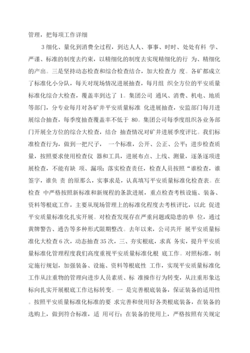 xx煤矿集团公司安全质量标准化工作汇报.docx