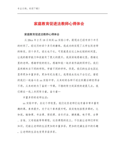 2024年家庭教育促进法教师心得体会例文11篇.docx