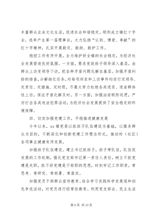 乡镇年度工作总结及工作安排.docx