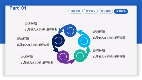 蓝色简约论文答辩通用PPT课件模板
