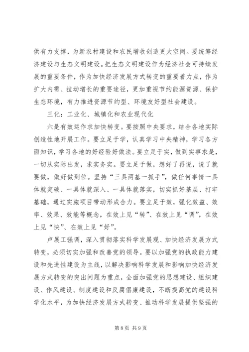 学习省委书记卢展工转变发展方式体会 (3).docx