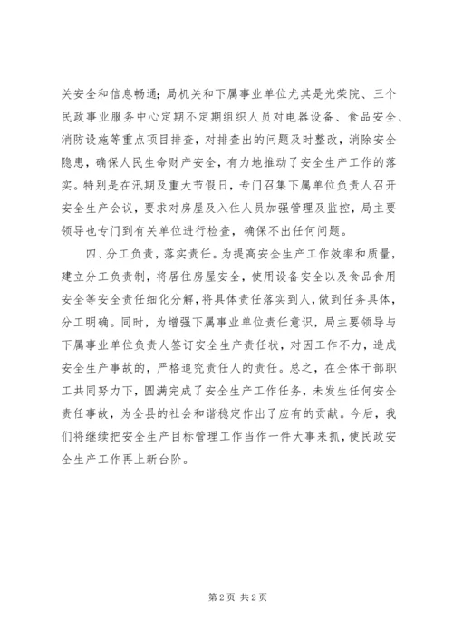县民政局安全生产情况汇报.docx
