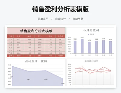 销售盈利分析表模版