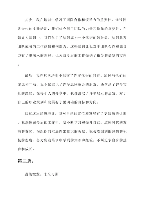 局培训心得与感言
