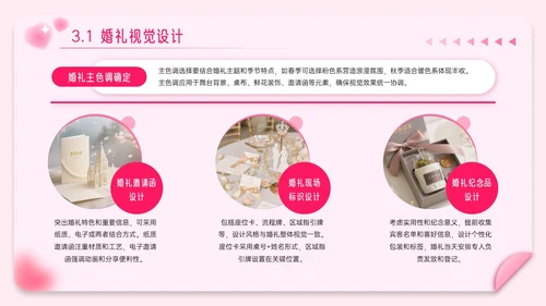 粉色3D写实风520婚礼筹备策划