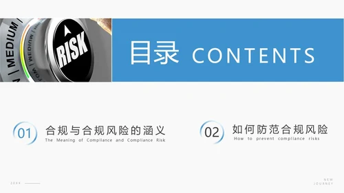 蓝色商务合规风险管理PPT模板合规培训