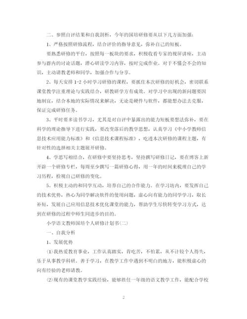 精编之小学语文教师国培个人研修计划书.docx