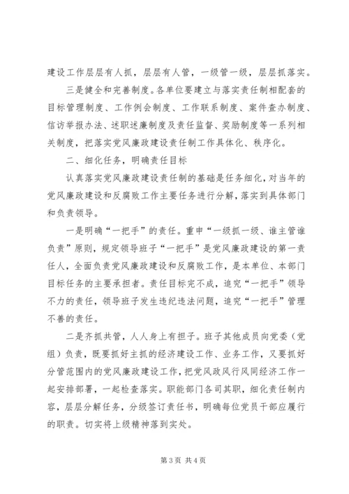 学习十七大精神谈落实党风廉政建设责任制体会 (3).docx