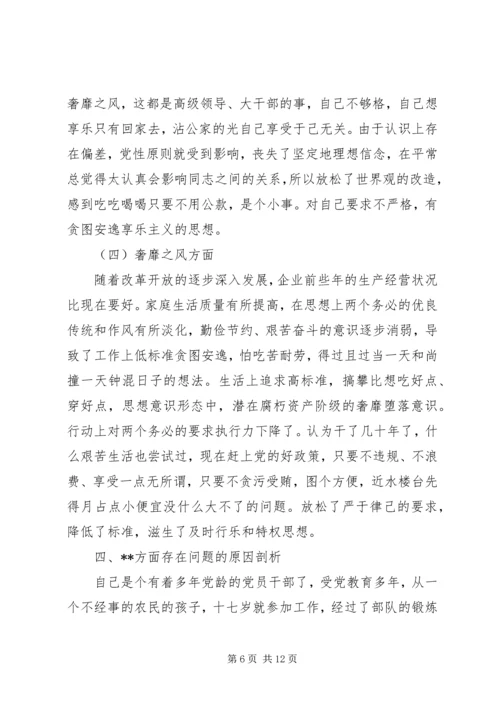 党的群众路线教育实践活动班子个人自查材料.docx
