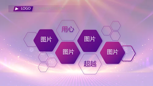 紫色励志业务启动大会战略合作策划PPT模板