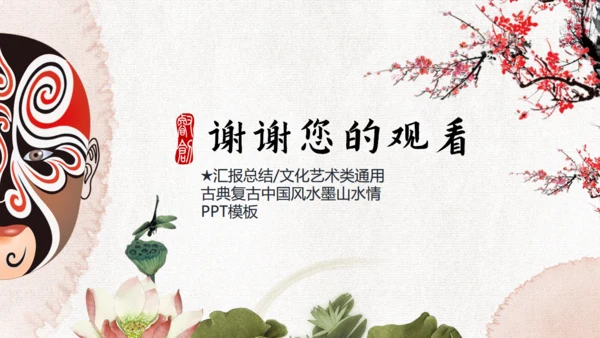 京剧文化脸谱通用PPT模板