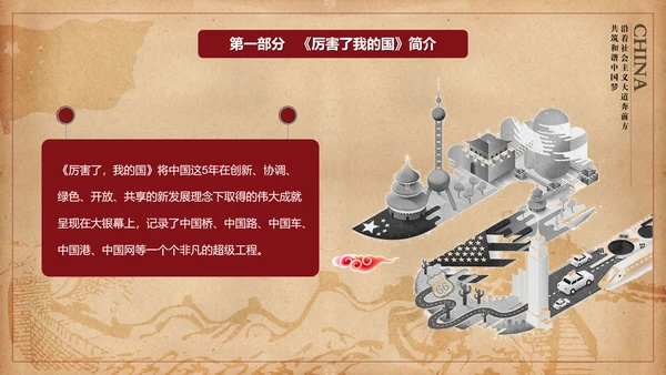 厉害了我的国爱国教育思想汇报PPT模板