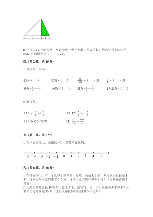 沪教版六年级数学下学期期末测试题附参考答案【培优a卷】.docx