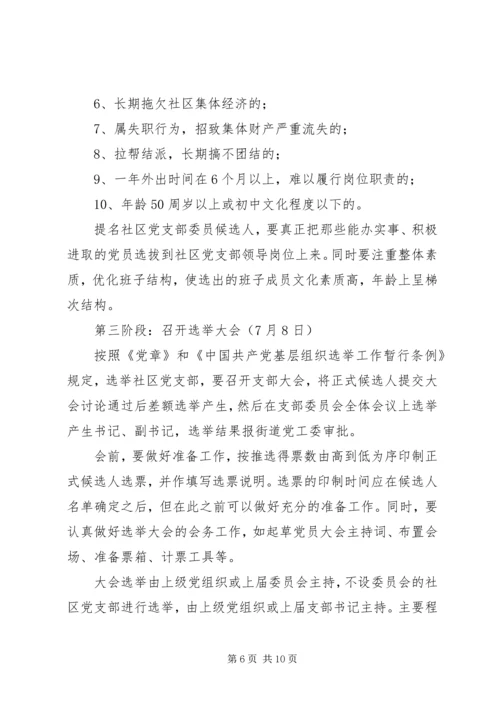 街道社区党支部换届选举工作方案范文.docx