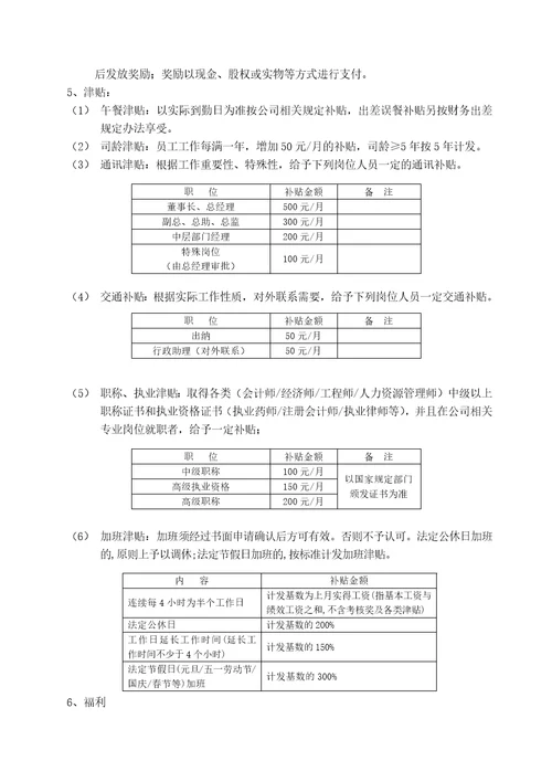 科技有限公司薪酬管理办法