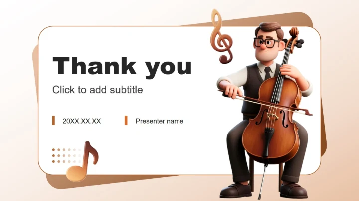 棕色3D风音乐课件教学设计公开课PPT主题模板