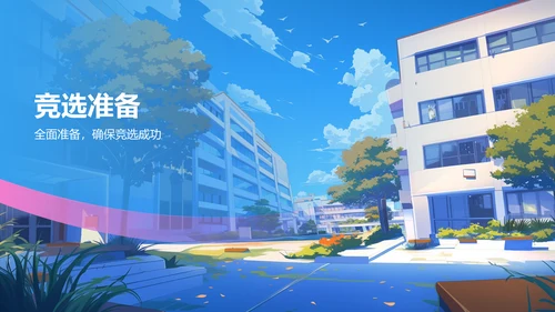 粉色手绘风学生会竞选PPT模板