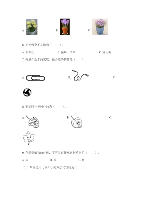 教科版一年级上册科学期末测试卷精品【含答案】.docx