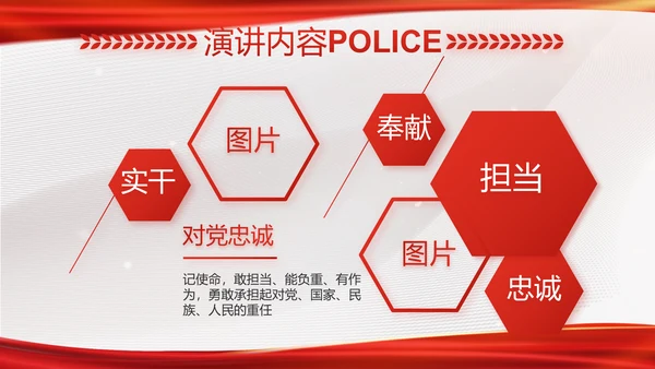 红色大气公安局工作情况汇报动态PPT