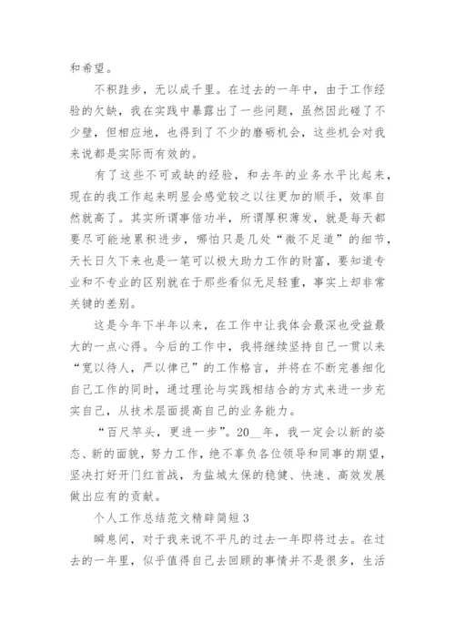 个人工作总结范文精辟简短10篇.docx