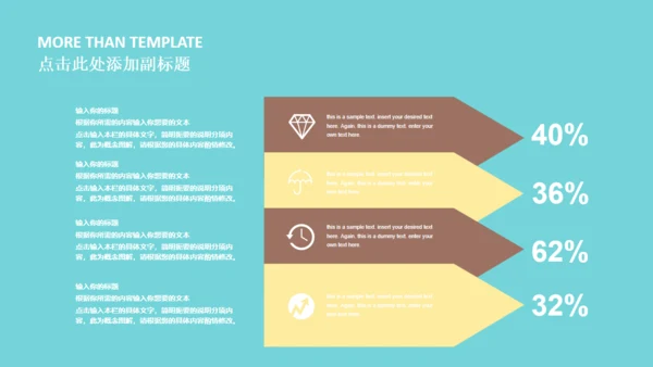扁平化卡通商务工作汇报通用PPT模板