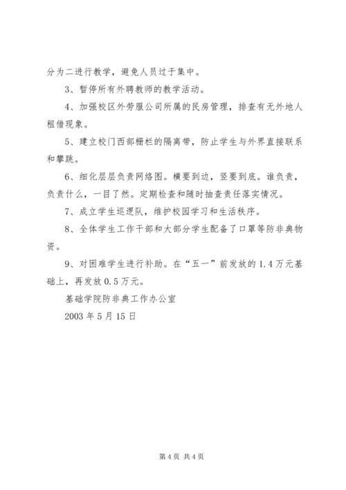 基础学院防非典工作自查报告 (2).docx