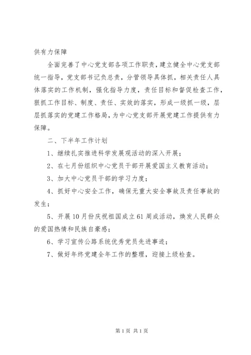 上半年党建工作工作总结及下半年工作计划.docx