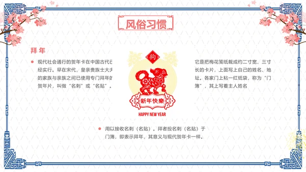 简约中国风春节习俗传统节日PPT课件