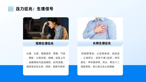 蓝色商务实拍风压力与情绪管理员工培训PPT
