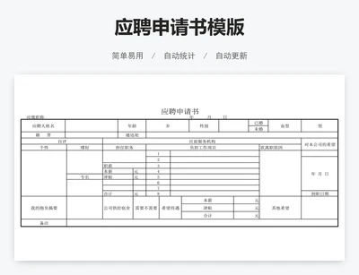 应聘申请书模版