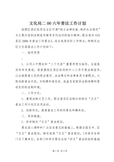 文化局二00六年普法工作计划.docx