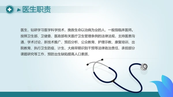 蓝色医疗医学工作报告动态PPT