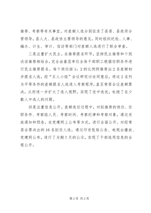 县开展差额选任科级领导干部工作汇报 (2).docx