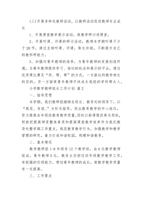 小学数学教研组长工作计划.docx