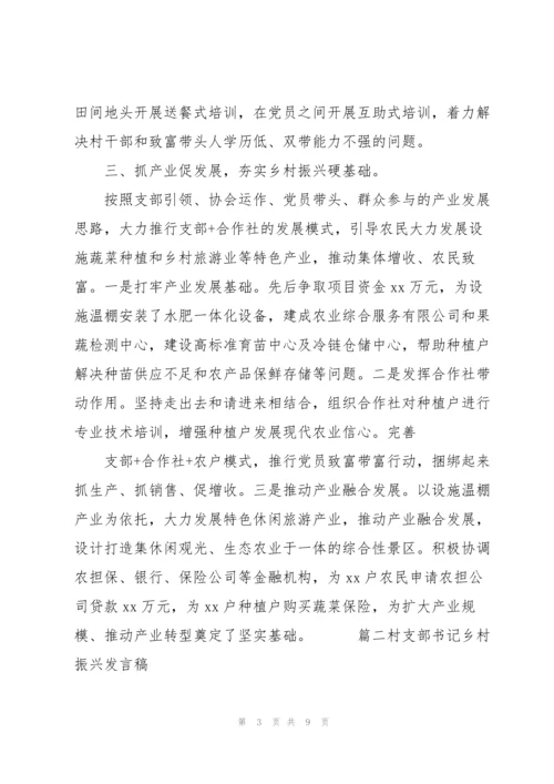 关于村支部书记乡村振兴发言稿范文通用范文3篇.docx