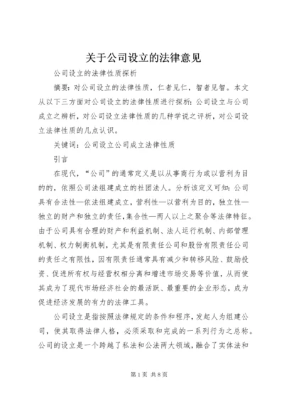 关于公司设立的法律意见 (4).docx