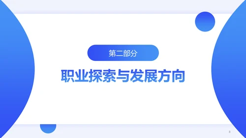蓝色简约风通用职业生涯发展报告PPT模板