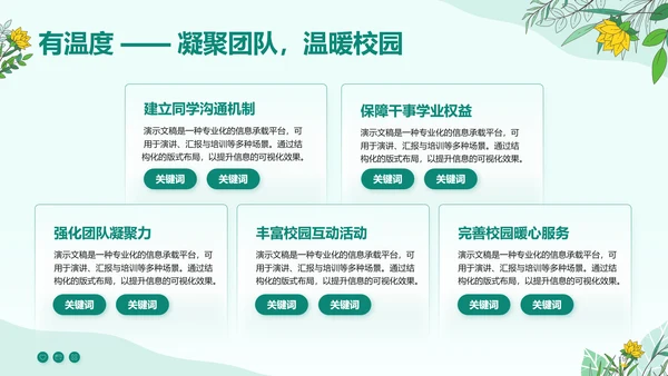 绿色小清新竞选学生会主席PPT模板